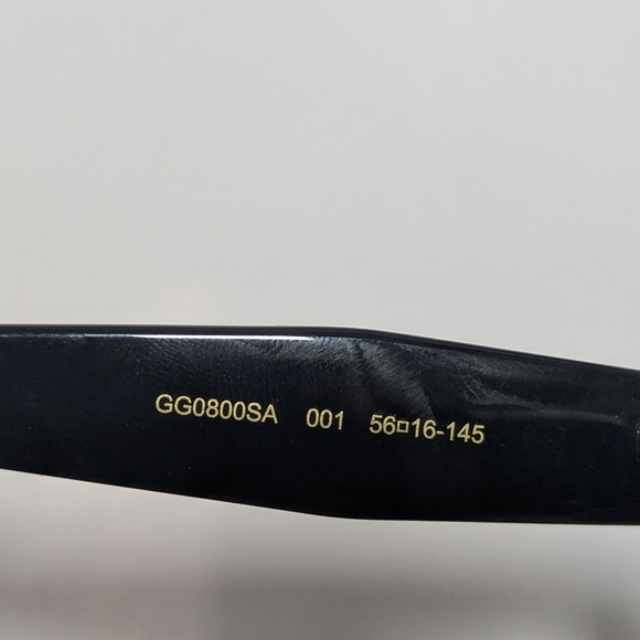 Gucci Women Square Sunglasses GG0800SA 001 Black/Grey Lens 56mm Authentic - Picture 11 of 11